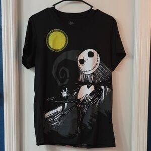 Disney Nightmare Before Christmas Black T-Shirt with White Print